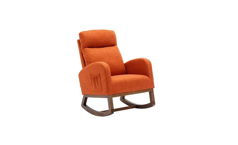 Slickblue Comfortable Rocking Chair for Living Room Stylish Accent Chair for Relaxation