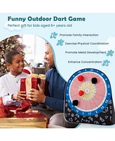 Costway Large Dart Board for Kids with 4 Kick Balls, Carrying Bag Giant Outdoor