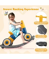 Costway 3 1 Rocking Horse with Detachable Balance Board and Height Adjustable Seat