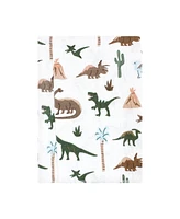 Hudson Baby Boys Cotton Flannel Burp Cloths -Pack, Retro Dinosaur