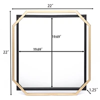 LuxenHome Gold and Black Metal Floating Frame Wall Accent Mirror