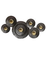 LuxenHome 41.3-In Wide Brown and Gold Metal Abstract Flower Wall Decor