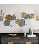 LuxenHome 48-In Wide Connected Circles Metal Wall Decor Sculpture