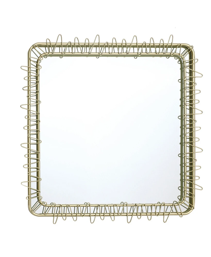 LuxenHome Gold Metal Frame 30.2-In Square Accent Wall Mirror