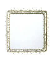 LuxenHome Gold Metal Frame 30.2-In Square Accent Wall Mirror