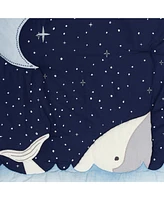 Lambs & Ivy Bubbles & Squirt 3-Piece Whale/Ocean Aquatic Baby Crib Bedding Set