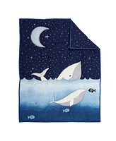 Lambs & Ivy Bubbles & Squirt 3-Piece Whale/Ocean Aquatic Baby Crib Bedding Set