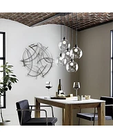 LuxenHome Silver and Gray Abstract Round Metal Wall Decor