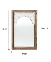 LuxenHome Wood Framed Rectangular Accent Wall Mirror