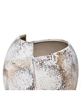 LuxenHome Modern Marble White -Inch Tall Stoneware Table Vase