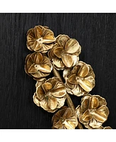 LuxenHome 2-Piece Flower Bouquet Modern Wall Decor Set Black and Gold Abstract Wall Art Hanging Decoration
