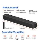 Westinghouse 2.0 Channel Mini Sound Bar with Dolby Atmos and Dolby Digital Plus, Bluetooth and with Roku Tv Ready