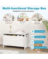 Costway Kids Toy Box withSafety Hinge Wood Storage Chest Flip-Top Storage Organizer