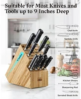 Cooks Standard 20 Slot Bamboo Universal Knife Holder Countertop Butcher Block Knife Stand for Easy Kitchen Storage