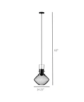 Industrial Pendant Light Fixtures, Black Metal Frame Hanging Ceiling Light for Living Room, Bedroom, Kitchen, Dining Room with Adjustable Hanging Chai