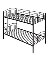 Slickblue Twin Over Twin Metal Bunk Bed, Easily Divides into Two Separate Beds for Versatile Sleeping Options