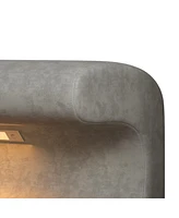 Entryway Bench Leather Upholstered Ottoman with Led sensor light for living room, bedroom, end of bed