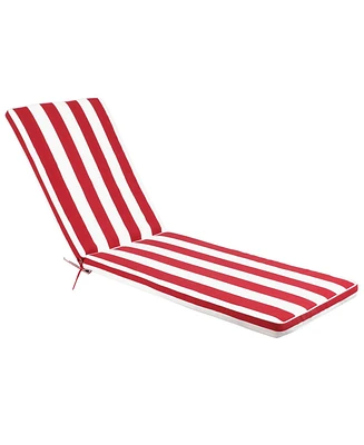 1PCS Set Outdoor Lounge Chair Cushion Replacement Patio Funiture Seat Cushion Chaise Lounge Cushion-Red/white