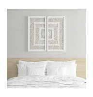 Framed Geometric Rice Paper Panel 2-piece Shadowbox Wall Decor Set