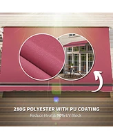 10' x 8' Retractable Awning, Patio Awnings, Sunshade Shelter w/ Manual Crank Handle, Uv & Water-Resistant Fabric and Aluminum Frame for Deck, Balcony,