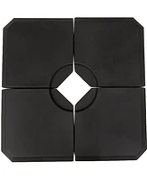 4-Piece Heavy Duty Cantilever Offset Umbrella Stand Base Weight, 264 lb. Capacity, Easy to Fill with Water or Sand