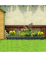 8.5' x 3' x 1' Raised Garden Bed, Galvanized Metal Planter Box for Vegetables Flowers Herbs, Dark Gray