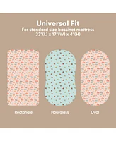 KeaBabies Bassinet Sheet for Baby Girls, Boys, 2-Pack Soothe Fitted Sheets, Bedside Mattress