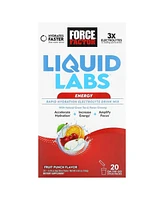 Force Factor Liquid Labs Energy Rapid Hydration Electrolyte Drink Mix Fruit Punch 20 Stick