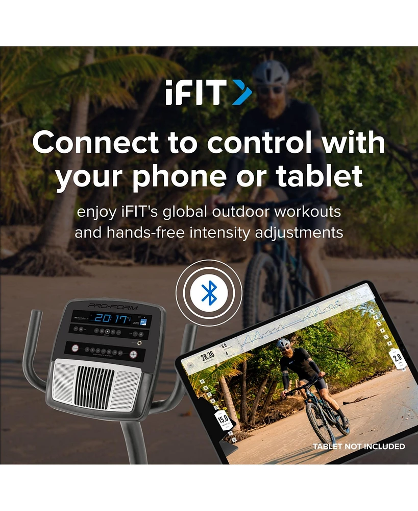 ProForm 325 Csx Recumbent Exercise Bike with 5 inch Display, Built-In Tablet Holder, and Fan
