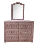 Streamdale Furniture Reggie Dresser, Pink Fabric