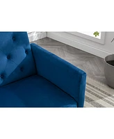 Slickblue Velvet Accent Chair with Adjustable Armrests and Reclining Backrest for Stylish Comfort