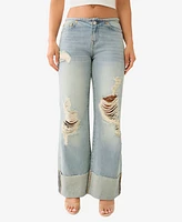 True Religion Women's Cuffed Low Slung Baggy Jean