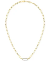 2-Pc. Set Diamond Paperclip Link Collar Necklace & Bracelet (1/4 ct. t.w.) in 14k Gold-Plated Sterling Silver