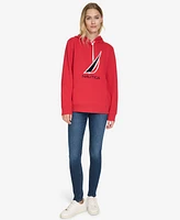 Nautica Jeans Women's Solid Logo Pullover Sweatshirt