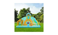 Slickblue Inflatable Castle for Kids with 450W Inflator – Includes Slide, Jump Area, and Climbing Wall