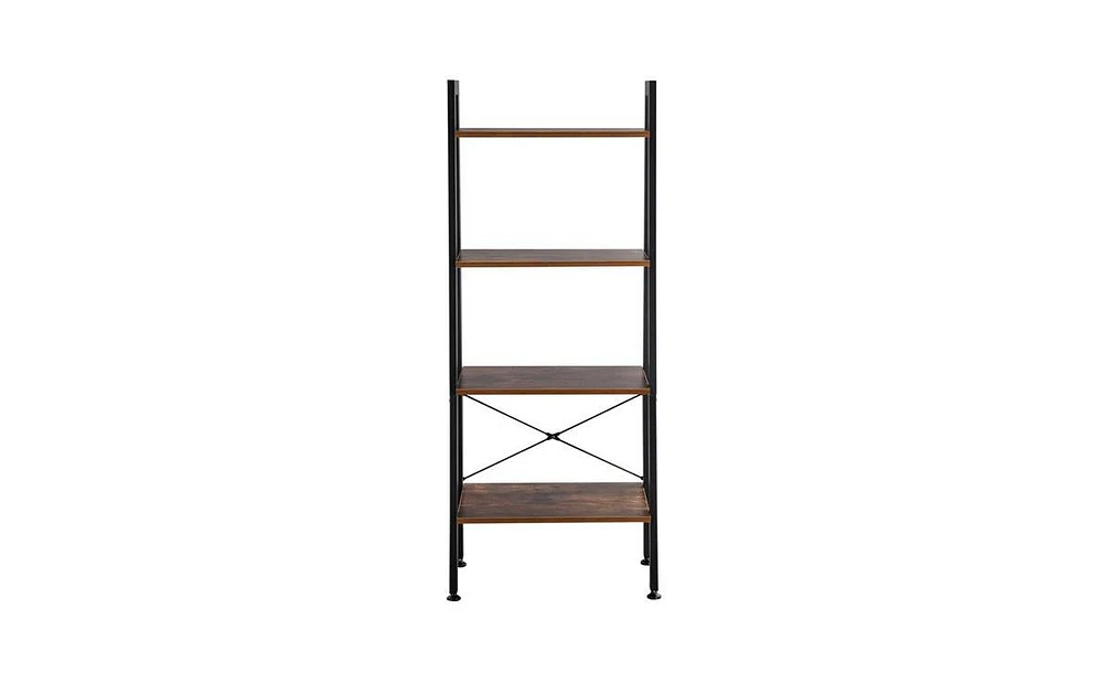 Slickblue 4-Tier Industrial Ladder Shelf for Stylish Storage and Display in Any Room