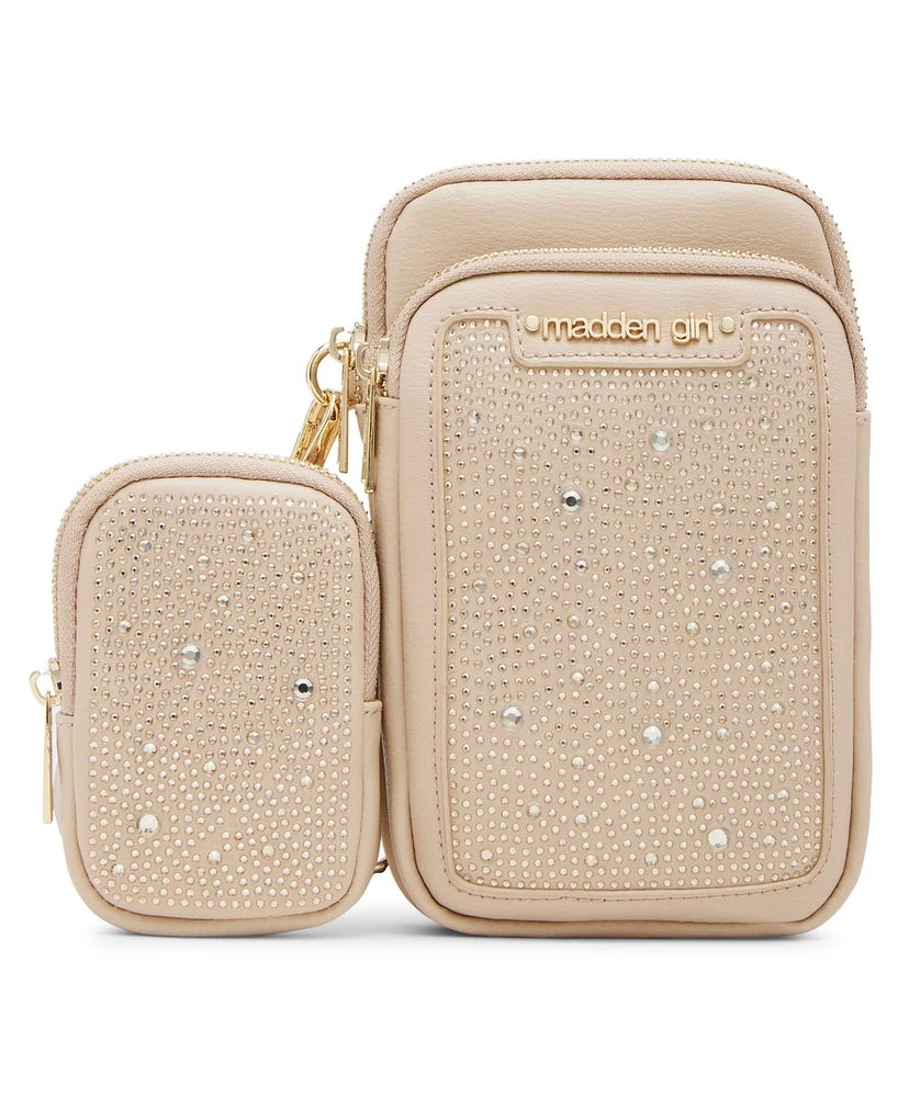 Madden Girl Addier North/South Rhinestones Crossbody Bag