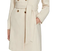 Calvin Klein Women's Double-Breasted Belted Coat