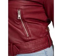 Levi's Plus Faux Leather Belted Motorcycle Jacket