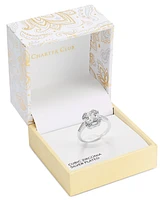 Charter Club Silver-Tone Crystal Mixed-Cut Cluster Ring, Exclusively at Macy's