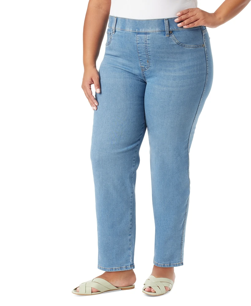 Gloria Vanderbilt Plus Pull-On Straight-Leg Jeans