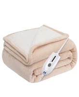 Sealy Heated Flannel and Sherpa Throw Blanket, 50" x 60"