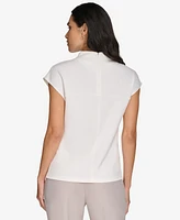 Calvin Klein Women's Mock-Neck Short-Sleeve Blouse