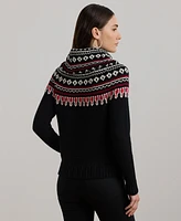 Lauren Ralph Women's Fair Isle Cotton Turtleneck Sweater