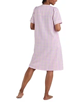 Miss Elaine Women's Short-Sleeve Seersucker Robe