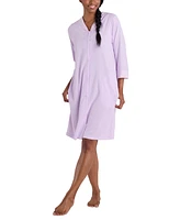 Miss Elaine Women's Zip-Front 3/4-Sleeve Terry Robe