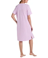 Miss Elaine Women's Short-Sleeve Seersucker Robe