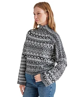 Steve Madden Women's Indie Fair Isle Mock-Neck Sweater