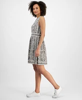 Nautica Jeans Women's Paisley Border-Print Sleeveless Dress