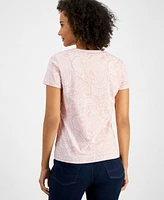 Nautica Jeans Women's Floral-Print V-Neck Short-Sleeve Top